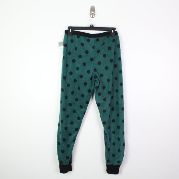 PJ Couture Micro Fleece Polka Dot Pajama Pants Green L - Picture 6 of 6